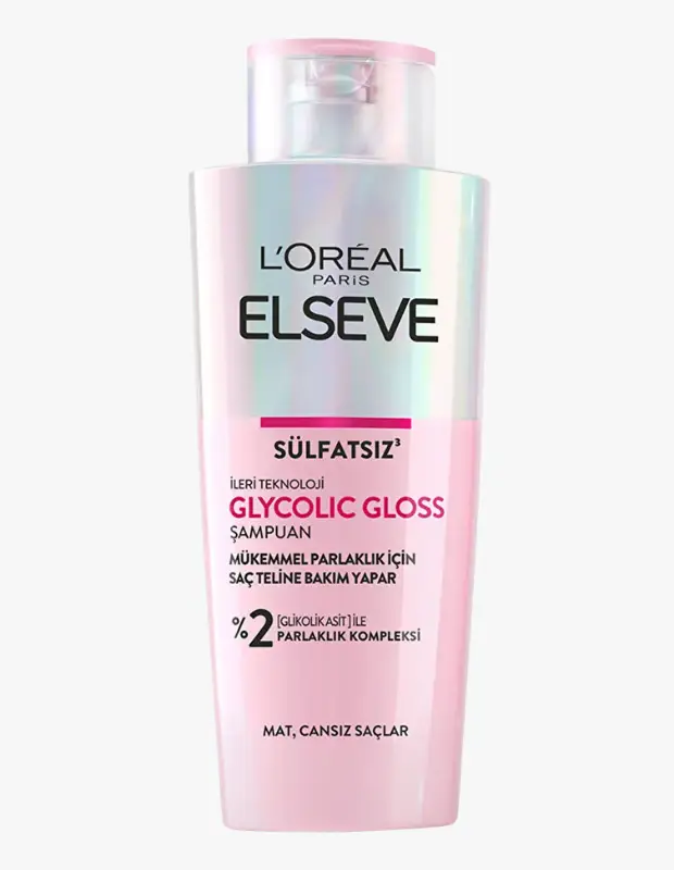 Marka Adı: L'Oreal Paris Elseve
Ürün Adı: L'Oreal Paris Elseve Kadın Glycolic Gloss Şampuan
Ürün Cinsiyeti: Kadın
Ürün Tipi: Şampuan
Ürün Sezonsallığı: Belirtilmemiş
Ürün Çeşidi: Parlaklık Veren, Sülfatsız
Ürün Özellikleri: L'Oreal Paris Elseve Glycolic Gloss Şampuan, mat ve cansız saçlara özel olarak geliştirilmiş sülfatsız formülüyle dikkat çeker. İleri teknoloji parlaklık kompleksi sayesinde, yüzde 2 glikolik asit içeriği ile saç tellerine derinlemesine nüfuz ederek mükemmel parlaklık ve canlı bir görünüm kazandırmayı hedefler. Şeffaf ve pembe renk geçişli ambalajı ile modern bir tasarıma sahiptir.
Öne Çıkan Detaylar:
- Sülfatsız formülü ile saç derisine ve saç tellerine nazik bir temizlik sunar.
- Yüzde 2 glikolik asit içeren parlaklık kompleksi sayesinde saça yoğun ışıltı verir.
- Mat ve cansız saçları hedefleyerek daha parlak ve canlı bir görünüm sağlamaya yardımcı olur.
Kimler Kullanıyor?: Matlaşmış, cansızlaşmış ve parlaklığını yitirmiş saçlarına yeniden canlılık katmak isteyen, saç bakımında sülfatsız ürünleri tercih eden ve saç tellerinin doğal ışıltısını geri kazanmasını arzu eden herkes bu şampuanı deneyebilir.