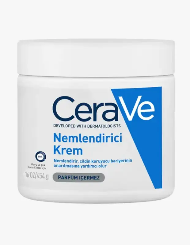 Marka Adı: CeraVe
Ürün Adı: CeraVe Nemlendirici Krem Kuru ve Çok Kuru Ciltler İçin
Ürün Cinsiyeti: Unisex
Ürün Tipi: Nemlendirici Krem
Ürün Sezonsallığı: Tüm Sezonlar
Ürün Çeşidi: Kuru ve Çok Kuru Ciltler İçin Parfümsüz Yüz ve Vücut Kremi
Ürün Özellikleri: Bu yoğun nemlendirici krem, dermatologlarla birlikte geliştirilmiş olup, kuru ve çok kuru ciltler için özel olarak formüle edilmiştir. Cildin doğal koruyucu bariyerini oluşturan ve onarmaya yardımcı olan temel seramidler içerir. Koku ve parfüm içermeyen hipoalerjenik yapısıyla hassas ciltler dahil tüm cilt tipleri için uygundur. MVE Teknolojisi sayesinde nemi cilde hapseder ve gün boyu süren nemlendirme sağlayarak cilde yumuşak ve pürüzsüz bir his verir. 454 gramlık büyük boyuyla hem yüz hem de vücut için idealdir.
Öne Çıkan Detaylar:
- Dermatologlar tarafından geliştirilmiştir.
- Cildin doğal bariyerini onarmaya yardımcı olur.
- Parfüm içermeyen formülüyle hassas ciltler için uygundur.
Kimler Kullanıyor?: Kuruluktan, gerginlikten veya pullanmadan şikayetçi olan, cildinin doğal bariyerini güçlendirmek isteyen herkes bu nemlendirici kremi tercih edebilir. Özellikle hassas ve parfüme duyarlı ciltlere sahip olanlar için ideal bir seçenek sunar. Günlük cilt bakım rutinine yoğun ve uzun süreli nem desteği katmak isteyenler, bu dermatologlarca geliştirilmiş formülle cildine konfor ve pürüzsüzlük kazandırabilir.