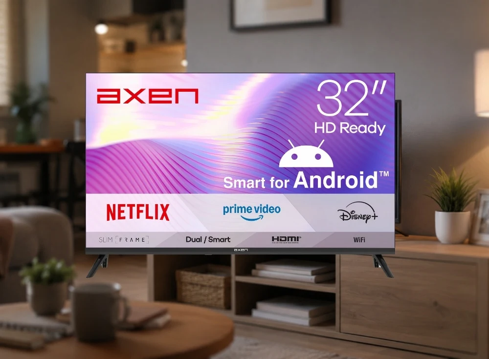 Marka Adı: AXEN
Ürün Adı: AXEN AX32HMLN-A14S 32 İnç HD Ready Smart Android LED Televizyon
Ürün Cinsiyeti: Belirtilmemiş
Ürün Tipi: Smart Android LED Televizyon
Ürün Sezonsallığı: Belirtilmemiş
Ürün Çeşidi: HD Ready Televizyon
Ürün Özellikleri: AXEN markalı bu 32 inç HD Ready Smart LED televizyon, Android işletim sistemi sayesinde Netflix, Prime Video ve Disney+ gibi popüler uygulamalara kolay erişim imkanı sunar. İnce çerçeveli (Slim Frame) modern tasarımıyla dikkat çekerken, dahili Wi-Fi, HDMI ve USB bağlantı noktaları ile geniş bir bağlantı deneyimi sağlar. HD Ready çözünürlüğü ve kompakt yapısıyla küçük yaşam alanları için idealdir.
Öne Çıkan Detaylar:
- 32 inç HD Ready ekran boyutu
- Android Smart TV işletim sistemi ve popüler uygulama desteği (Netflix, Prime Video, Disney+)
- İnce çerçeveli (Slim Frame) modern tasarım
- Dahili Wi-Fi, HDMI ve USB bağlantı seçenekleri
Kimler Kullanıyor?: Bu televizyon, evinde pratik ve ekonomik bir Smart TV deneyimi arayan, küçük yaşam alanlarını verimli kullanmak isteyen herkes için idealdir. Mutfak, çocuk odası veya yazlık evler gibi ikincil kullanım alanları düşünenler, temel akıllı TV özelliklerine kolayca ulaşmak isteyenler ve bütçe dostu çözümler tercih edenler bu ürünü beğenecektir.