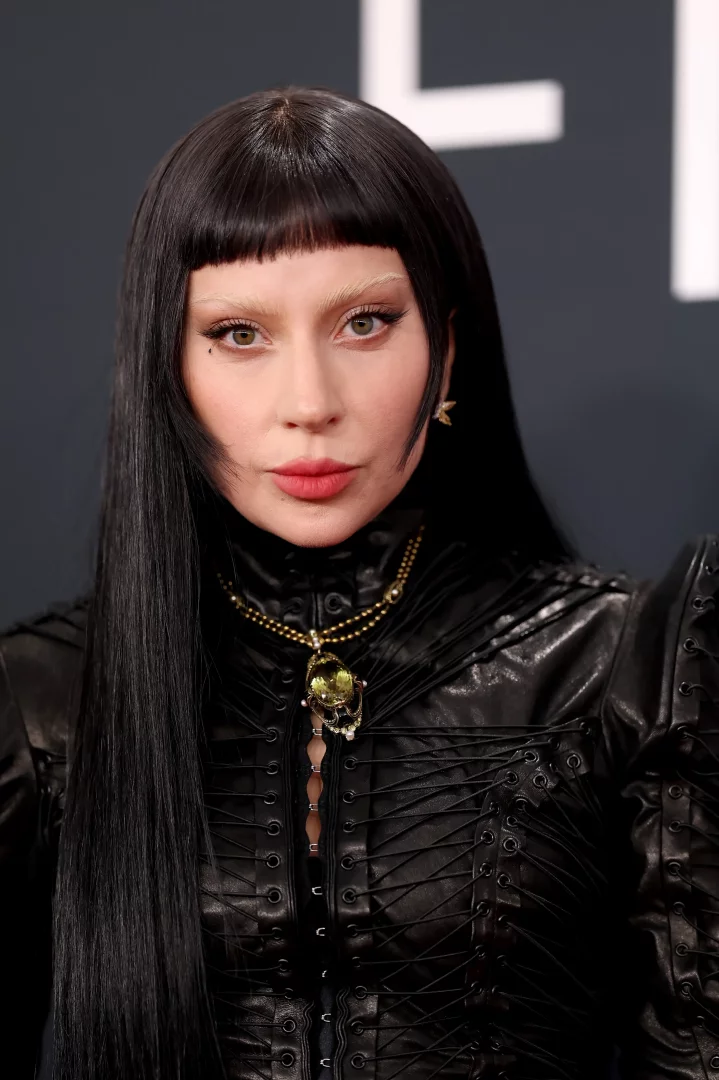 Lady Gaga, 67. Yıllık Grammy Ödülleri'nde, siyah küt perçemli uzun saçları, beyazlatılmış kaşları ve pembe dudaklarıyla soğuk cilt alt tonu görünümünü sergiledi.
