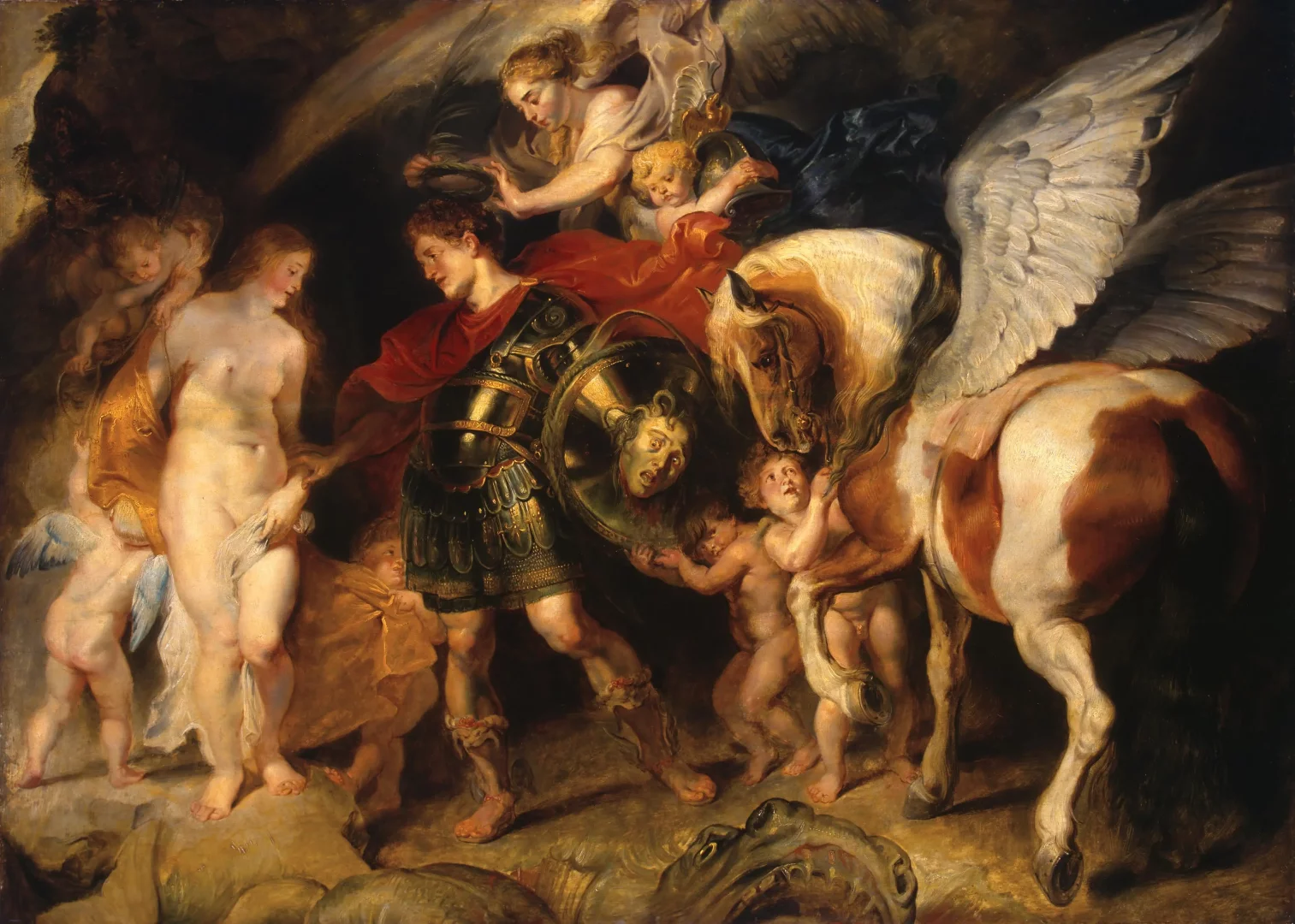Rubens'in Perseus ve Andromeda tablosu, zırhlı Perseus'un deniz canavarından kurtardığı çıplak Andromeda'ya baktığı, Zafer Tanrıçası Nike'nin onu taçlandırdığı ve kanatlı at Pegasus'un eşlik ettiği dinamik bir Barok sahneyi Hermitage Müzesi koleksiyonunda sergilenen görülmeye değer eserlerden biri olarak canlı renklerle tasvir ediyor.
