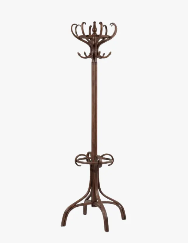 Kışlık antre için Woodenbend Class ahşap ayaklı Thonet askılık.