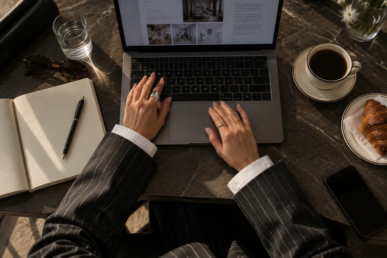Modern ve aydınlık bir açık ofis ortamında, Flormar çalışanlarının masalarında bilgisayarlarla çalışıp toplantı alanlarında fikir alışverişinde bulunarak üretken bir ofis günü geçirdikleri, dinamik ve işbirlikçi atmosferi yansıtan genel bir görünüm.