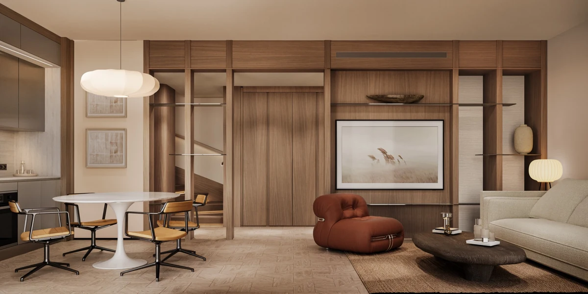 Mesa Casa Well iç mekânındaki çağdaş merdiven tasarımı.