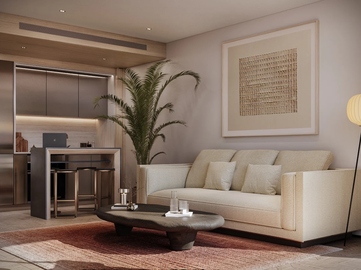 Mesa Casa Well yatak odasında doğal gün ışığından yararlanan iç mekân.