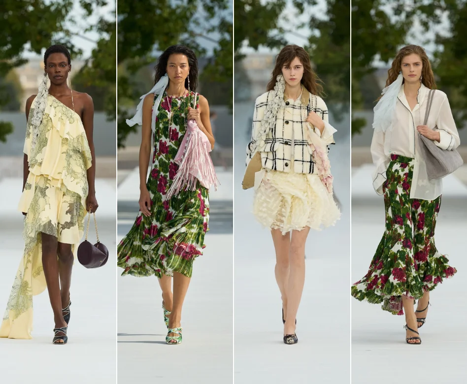 Paris Moda Haftası'nın en dikkat çekici anlarından birinde, Dior'un son koleksiyonundan zarif bir tasarımı sergileyen bir model, podyumda kendine özgü adımlarla ilerliyor, markanın estetiğini ve yeni sezondaki vizyonunu gözler önüne seriyor.