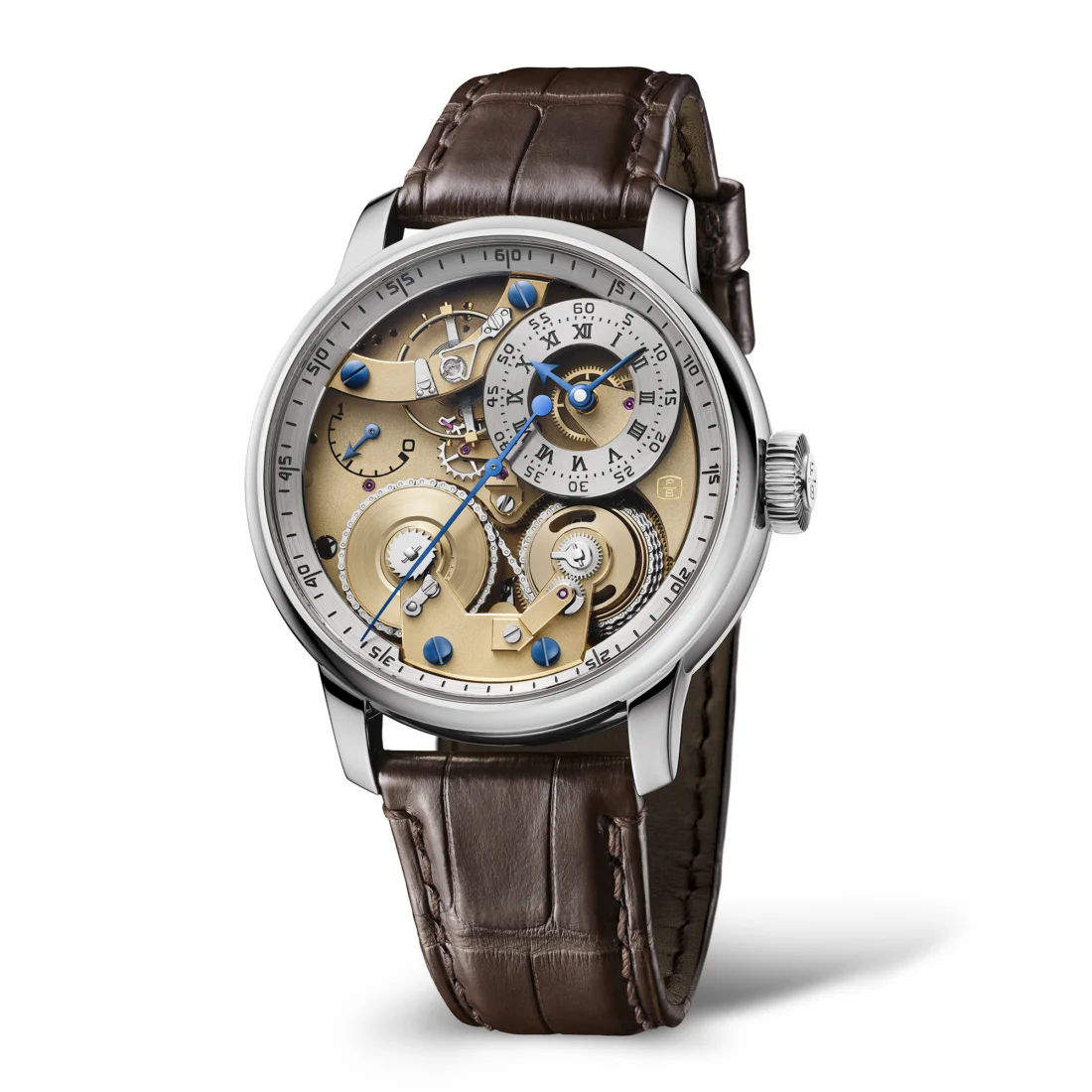 Ferdinand Berthoud'nun Naissance d'une montre serisinden, hassas dişlileri ve zemberekleriyle karmaşık bir mühendislik harikası olan, mekanizmalarının çıplak gözle görülebildiği zarif bir iskelet saat.